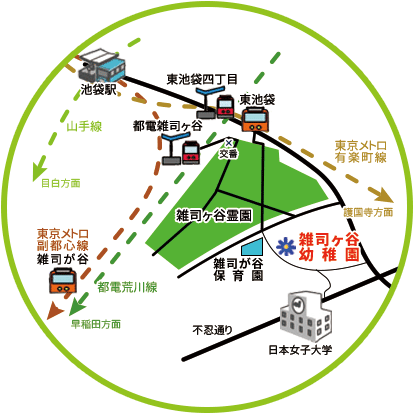 雑司ヶ谷幼稚園周辺地図